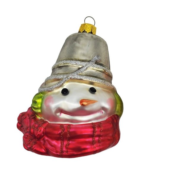 Lot 2x Snowmen of Mitford MURPHY BUCKET HEAD  3"‎  Blown Glass Gingerbread Man - Picture 4 of 9